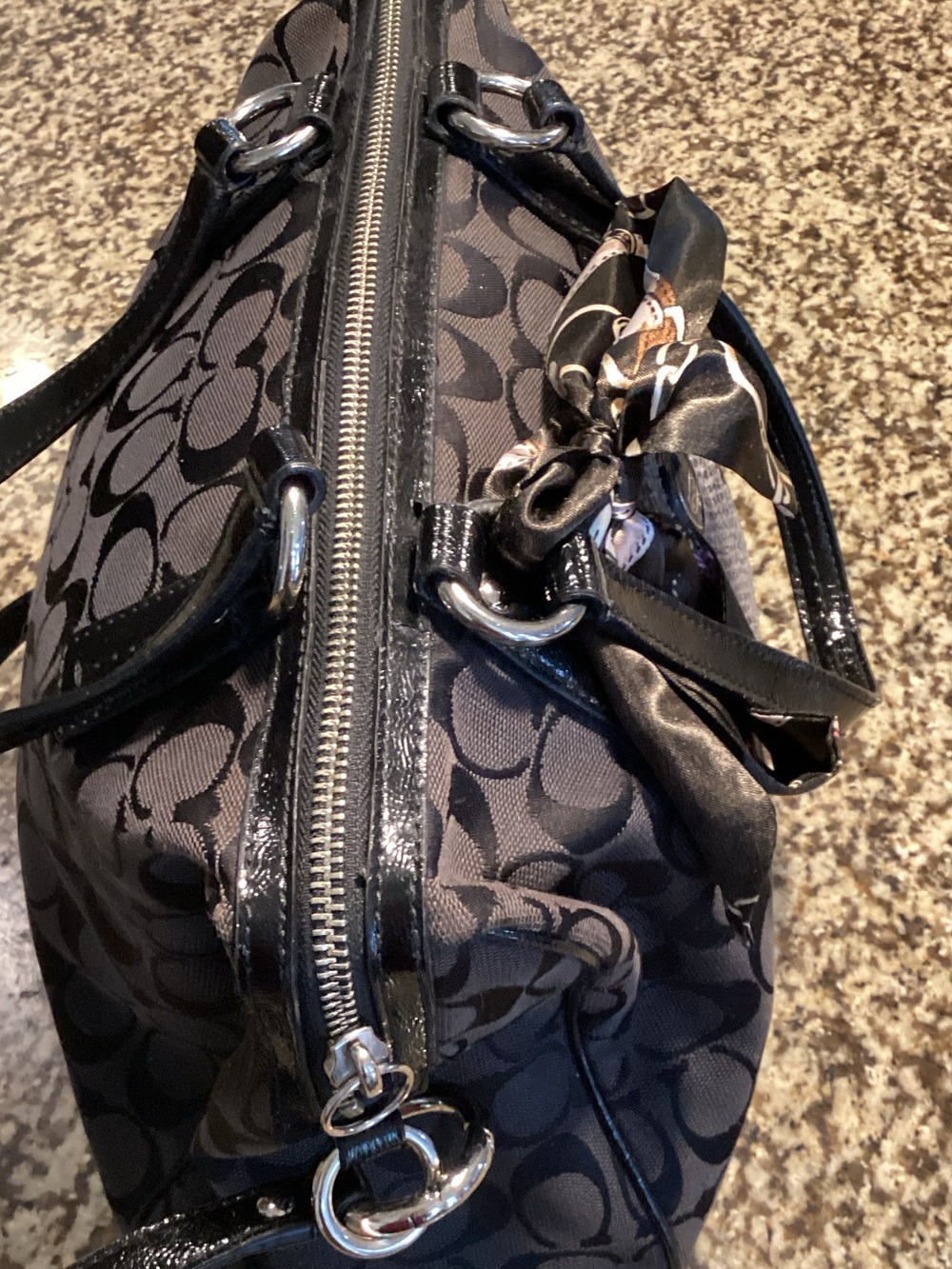 Coach Black Signature Jacquard Satchel with Crossbody Strap - Picture 5 of 5